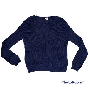 Essentials by Full Tilt Navy Blue Sweater Details Size Small
